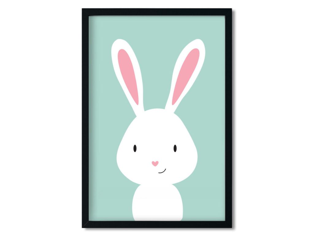 E-shop Plagát na stenu KRÁLIK do detskej izby MINTOVÝ Zvoľte rozmer: 50 x 70 cm