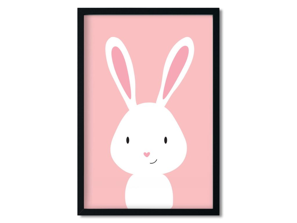E-shop Plagát na stenu KRÁLIK do detskej izby RUŽOVÝ Zvoľte rozmer: 20 x 30 cm