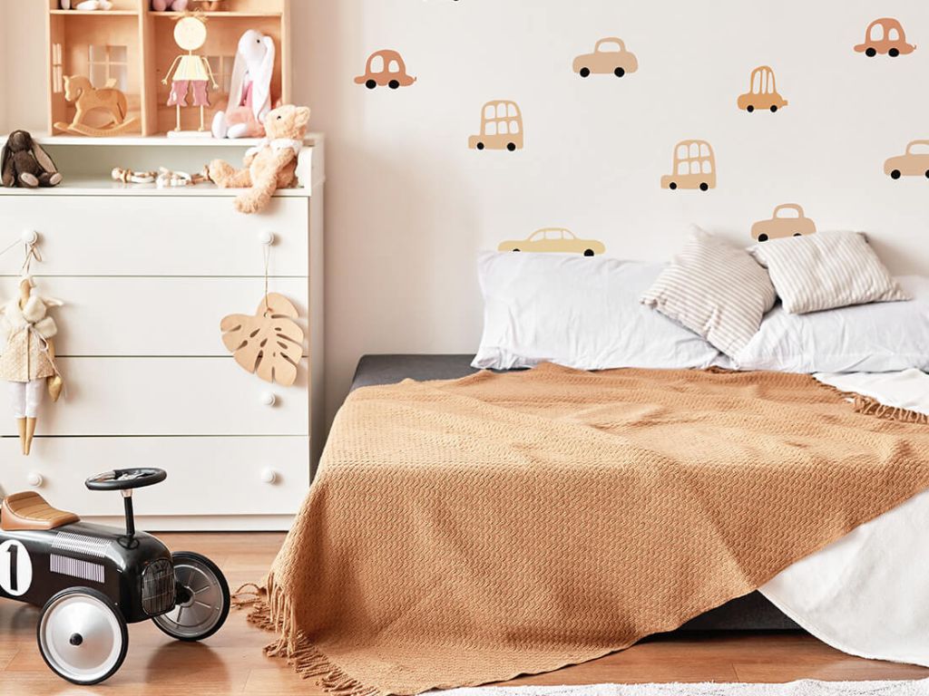 E-shop Nálepky na stenu AUTA do detskej izby BÉŽOVÉ