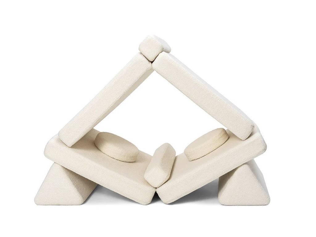 E-shop Veľký multifunkčný skladací bunker z bouclé SOFA Zvoľte farbu: Krémová biela