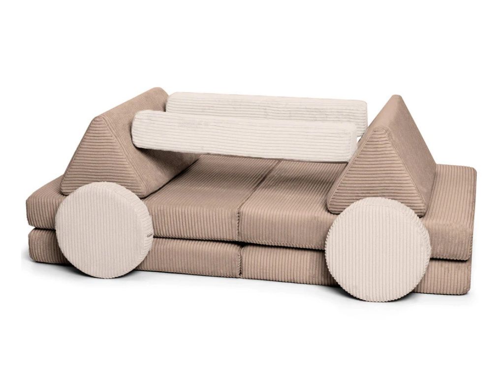 Veľký multifunkčný skladací bunker z menčestra SOFA PURE Zvoľte farbu: Hnedá/Krémová