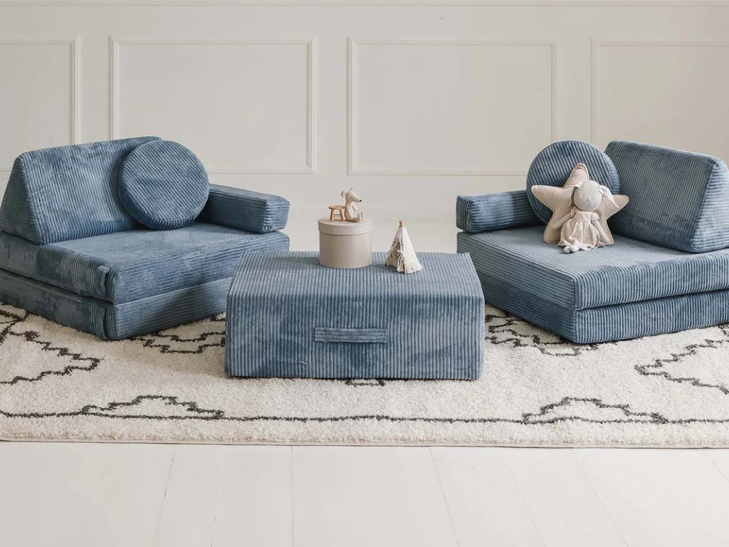 Veľký multifunkčný skladací bunker z menčestra SOFA PURE Zvoľte farbu: Modrá