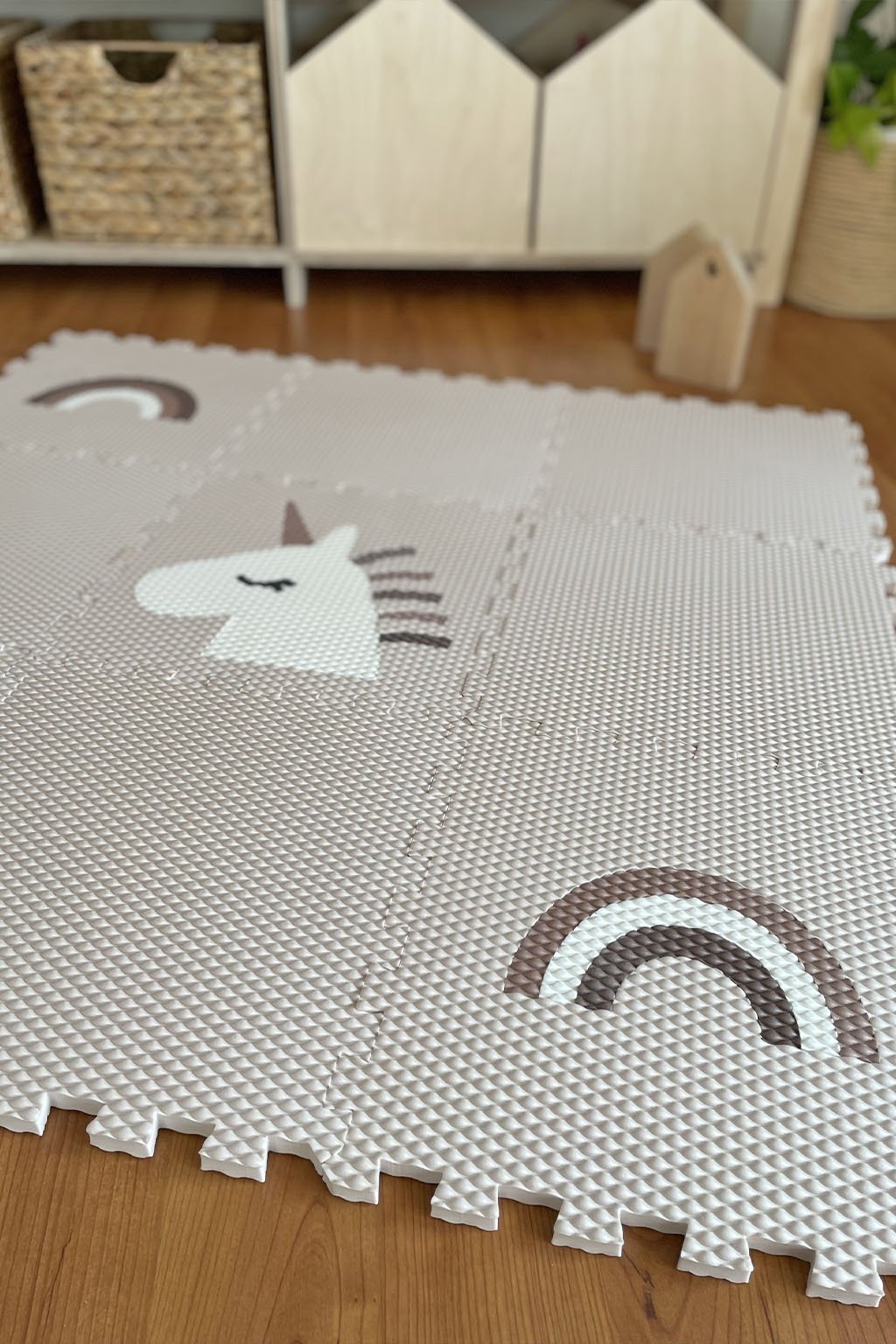 Hracie penové puzzle do detskej izby 9 dielov JEDNOROŽEC A DÚHA