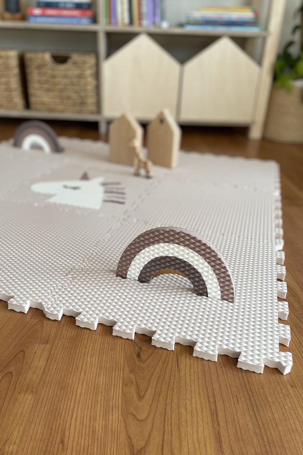 Hracie penové puzzle do detskej izby 9 dielov JEDNOROŽEC A DÚHA