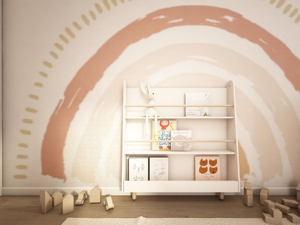 E-shop Detský Montessori regál s 3 priestrannými policami BOOKWORM biely