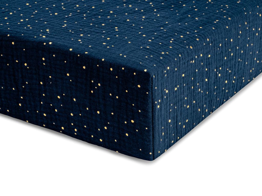 E-shop Jednolôžkové prestieradlo z mušelínu 90x200 cm Zvoľte farbu: Modrá