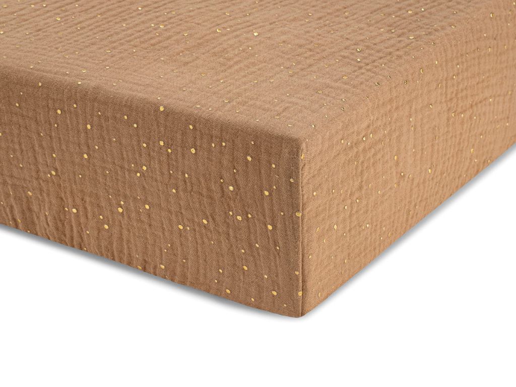 E-shop Jednolôžkové prestieradlo z mušelínu 90x200 cm Zvoľte farbu: Hnedá