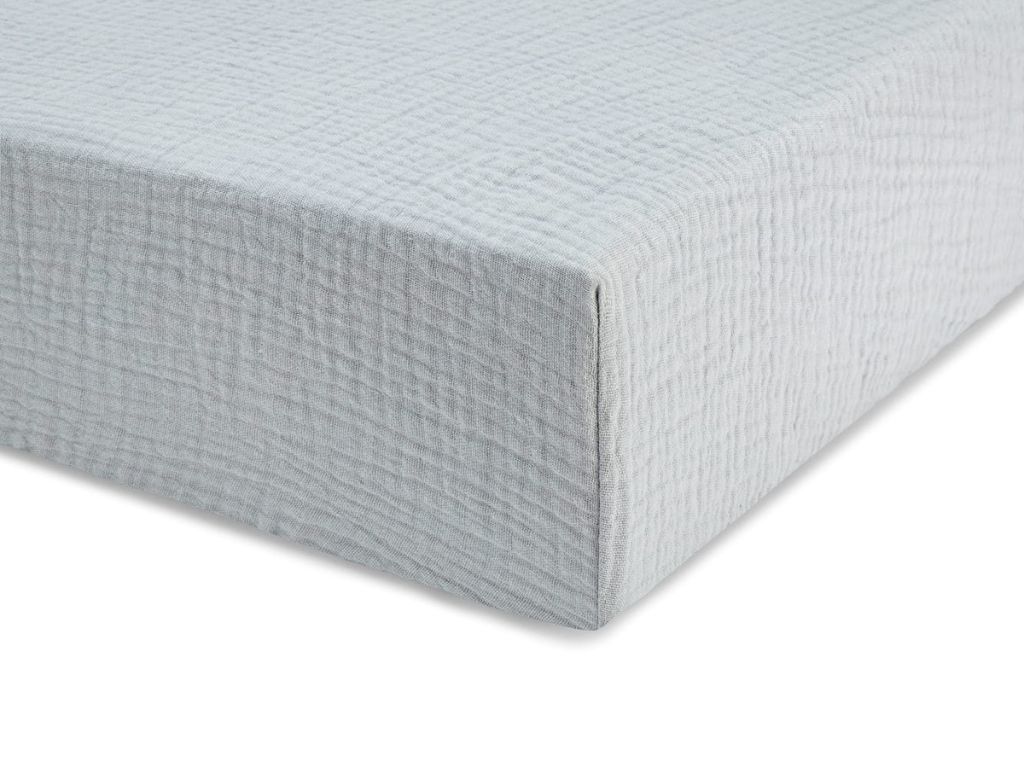 E-shop Jednolôžkové prestieradlo z mušelínu 90x200 cm Zvoľte farbu: Svetlosivá