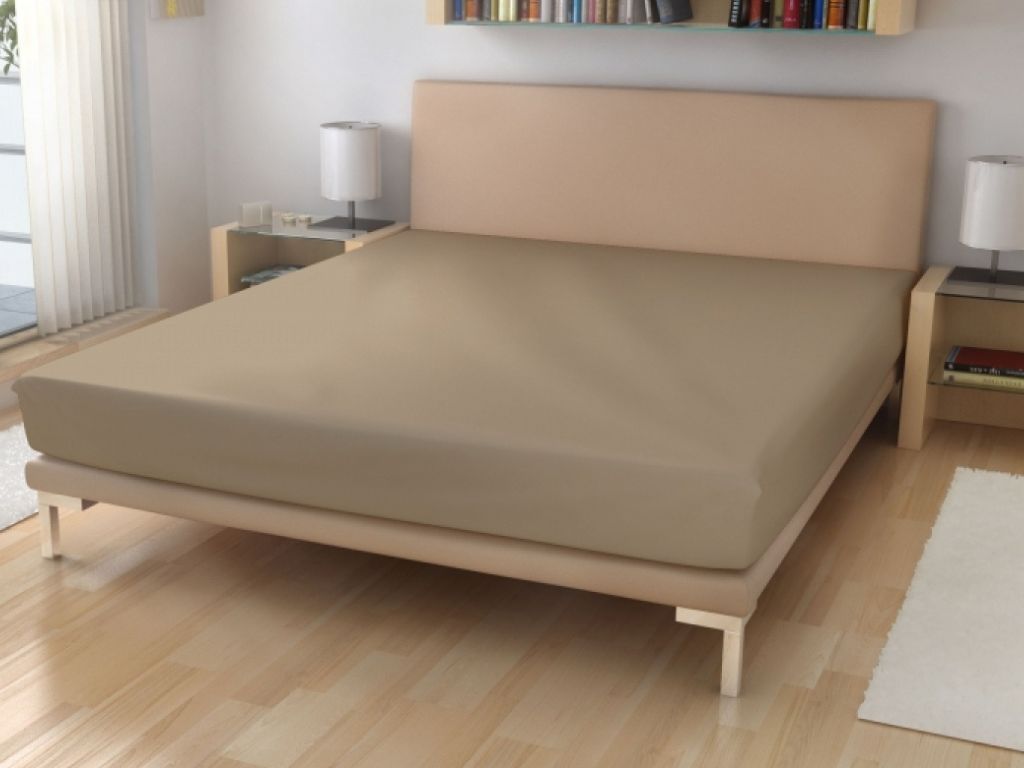 E-shop Jednolôžkové prestieradlo z bavlneného froté Zvoľte farbu: Béžová, Zvoľte rozmer: 120 x 200 cm