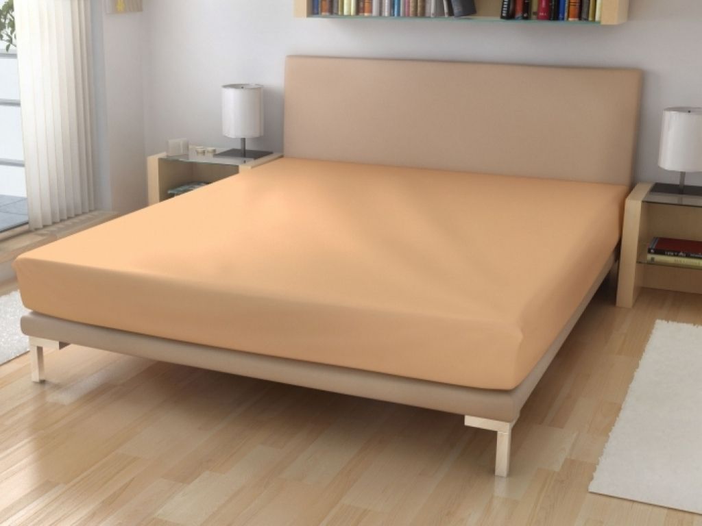 E-shop Jednolôžkové prestieradlo z bavlneného froté Zvoľte farbu: Marhuľová, Zvoľte rozmer: 120 x 200 cm