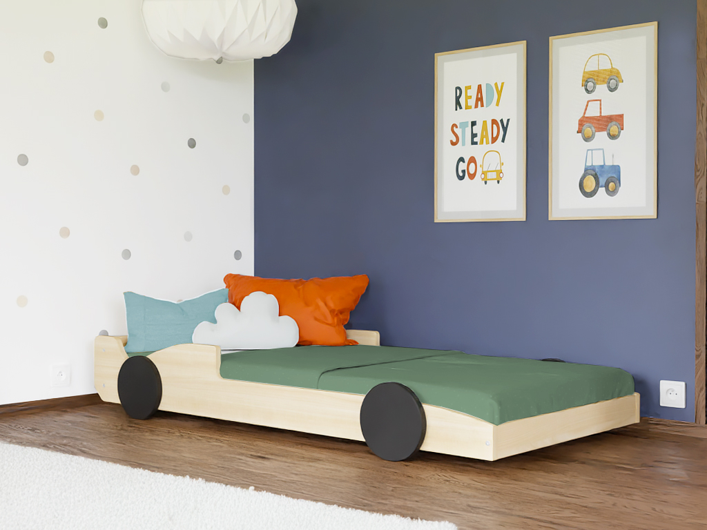 Benlemi Detská auto posteľ v tvare formule SPEEDY Zvoľte farbu: Žltá - čierna, Zvoľte rozmer: 80x180 cm