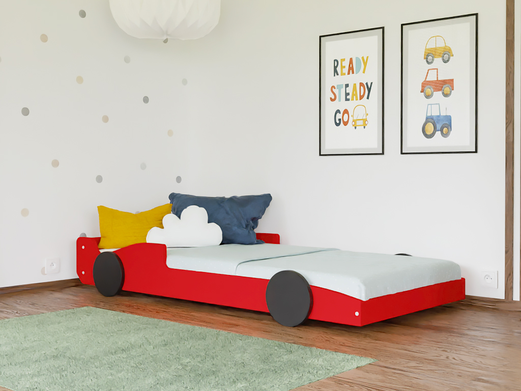 Benlemi Detská auto posteľ v tvare formule SPEEDY Zvoľte farbu: Žltá - čierna, Zvoľte rozmer: 80x180 cm