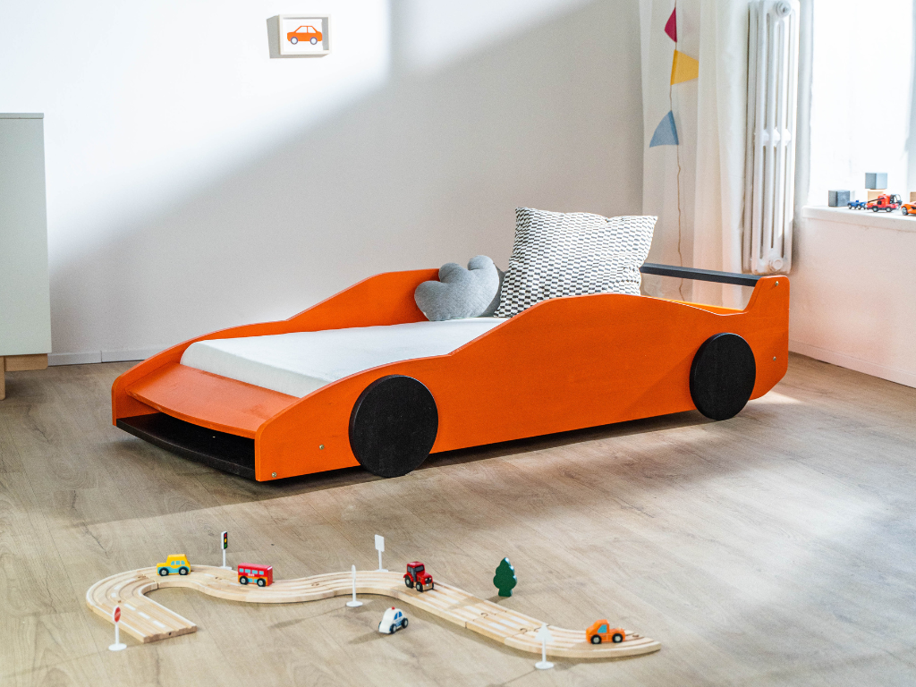 Benlemi Detská auto posteľ v tvare FERRARI F40 80x160 cm Zvoľte farbu: Žltá - čierna