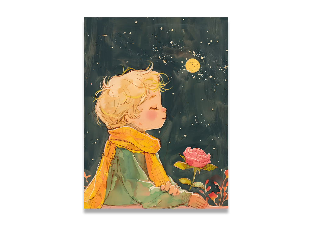 E-shop Benlemi Obraz na plátne na stenu do detskej izby MALÝ PRINC a hviezdy Zvoľte rozmer: 30 x 30 cm