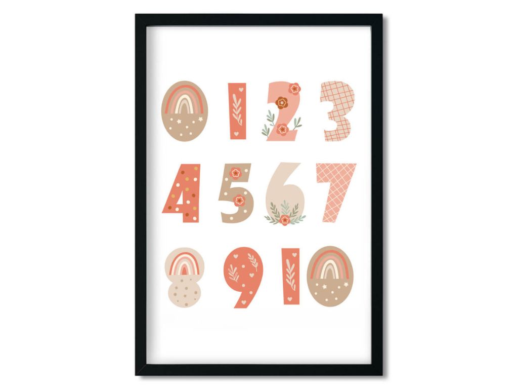 E-shop Plagát do detskej izby ČÍSLA Zvoľte rozmer: 20 x 30 cm