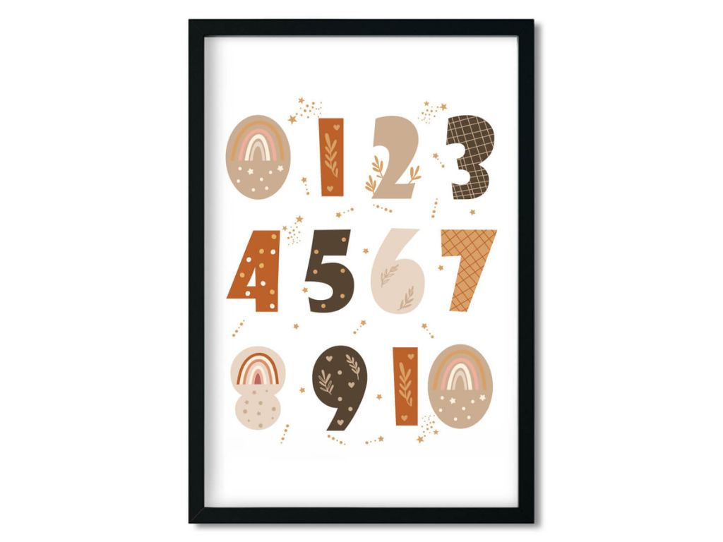 E-shop Detský plagát na stenu ČÍSLA Zvoľte rozmer: 20 x 30 cm