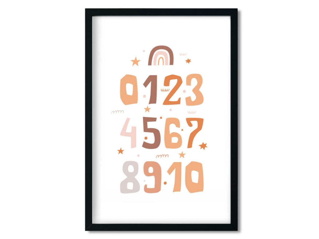 E-shop Plagát pre deti ČÍSLA Zvoľte rozmer: 20 x 30 cm