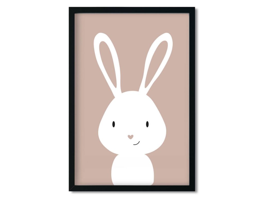 E-shop Plagát na stenu KRÁLIK do detskej izby BÉŽOVÝ Zvoľte rozmer: 20 x 30 cm