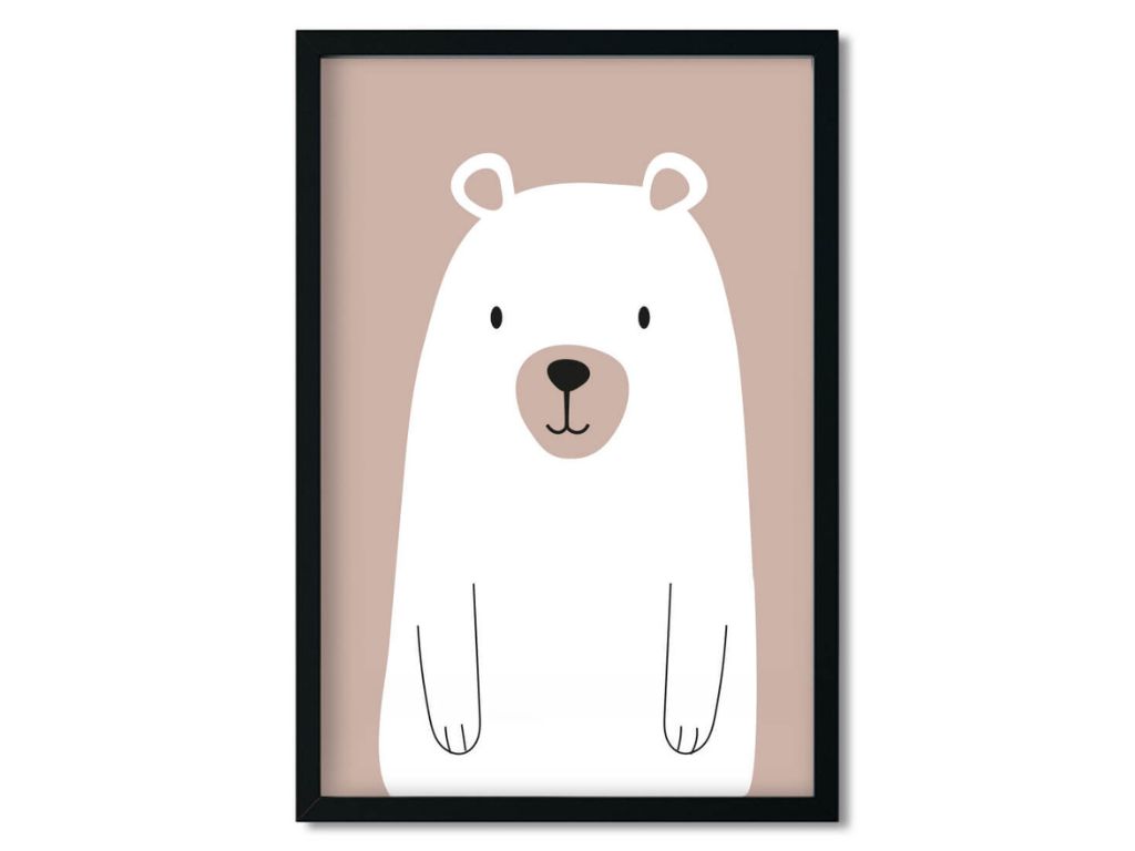 E-shop Plagát LEDNÝ MEDVED do detskej izby BÉŽOVÝ Zvoľte rozmer: 20 x 30 cm