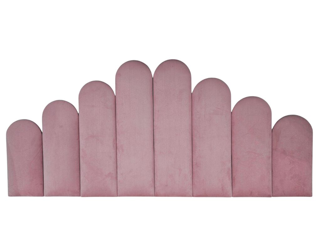 Nástenný čalúnený panel v tvare oblúka VELVET Zvoľte farbu: Vínová, Zvoľte rozmer: 20x50 cm, Uchytenie na stenu: So samolepiacim suchým zipsom