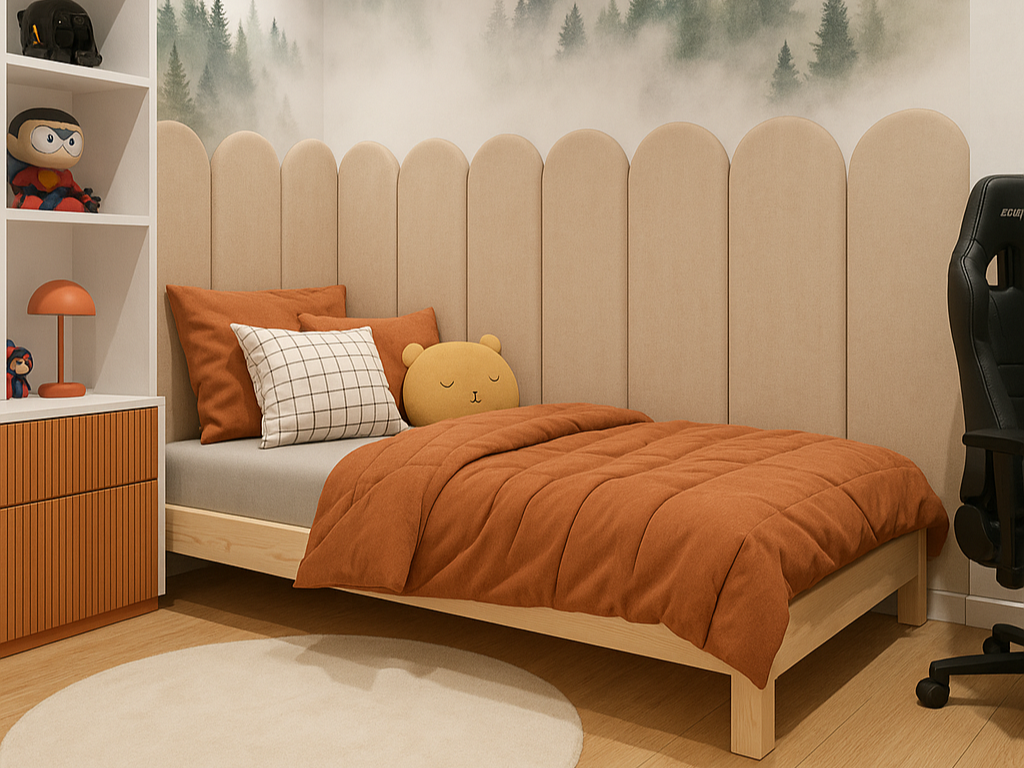 Nástenný čalúnený panel v tvare oblúka VELVET Zvoľte farbu: Vínová, Zvoľte rozmer: 20x50 cm, Uchytenie na stenu: So samolepiacim suchým zipsom