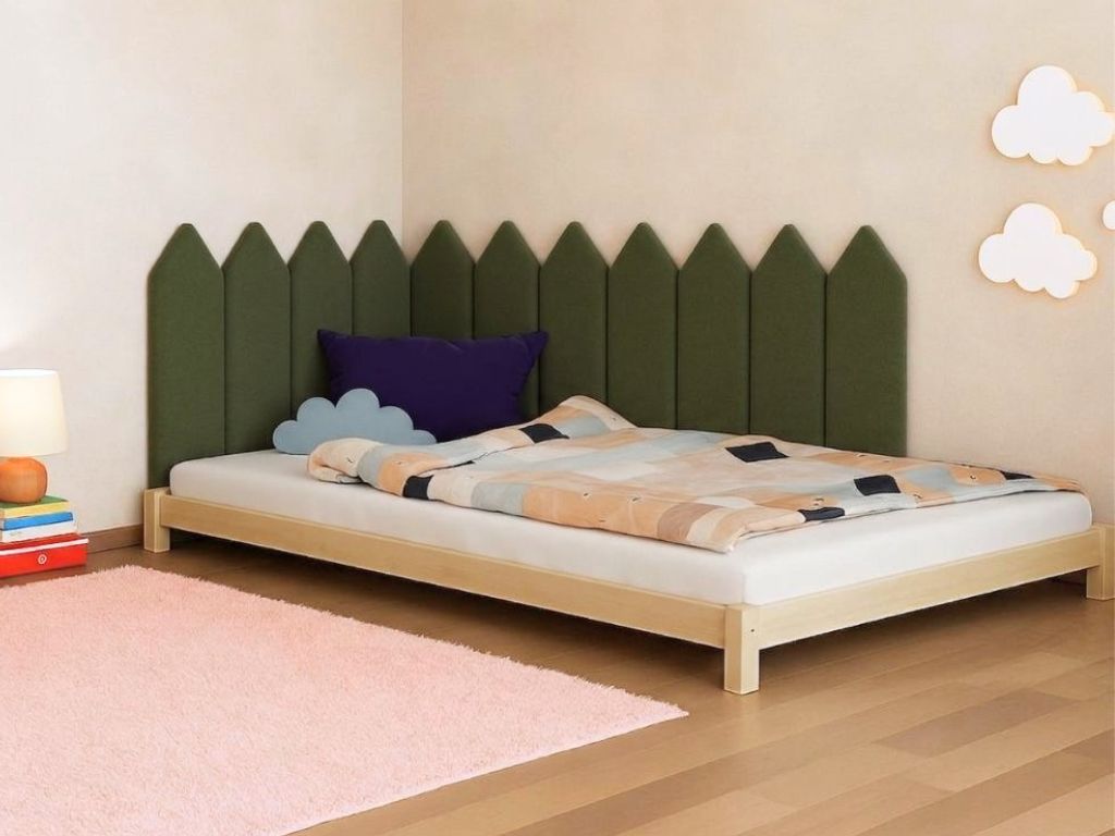 Čalúnený panel na stenu v tvare plotku VELVET Zvoľte farbu: Vínová, Zvoľte rozmer: 20x80 cm, Uchytenie na stenu: So samolepiacim suchým zipsom