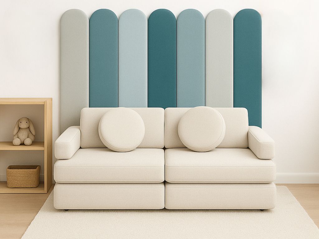 Zaoblený čalúnený panel za stenu VELVET Zvoľte farbu: Vínová, Zvoľte rozmer: 20x100 cm, Uchytenie na stenu: So samolepiacim suchým zipsom