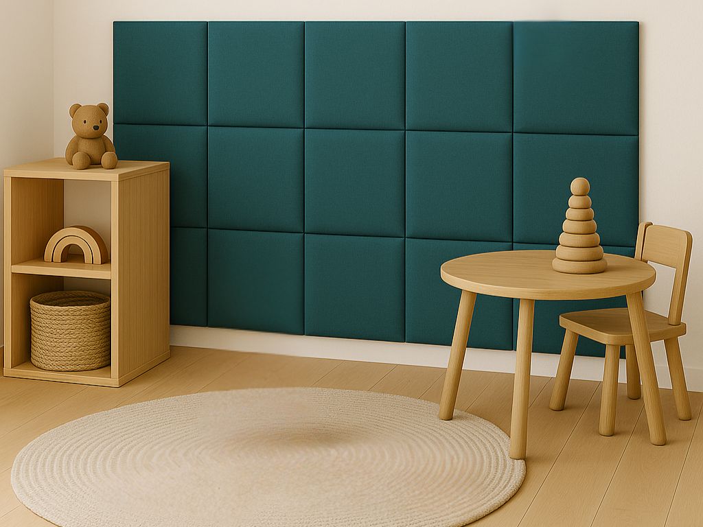 Štvorcové čalúnené panely na stenu VELVET Zvoľte farbu: Vínová, Zvoľte rozmer: 30x30 cm, Uchytenie na stenu: So samolepiacim suchým zipsom