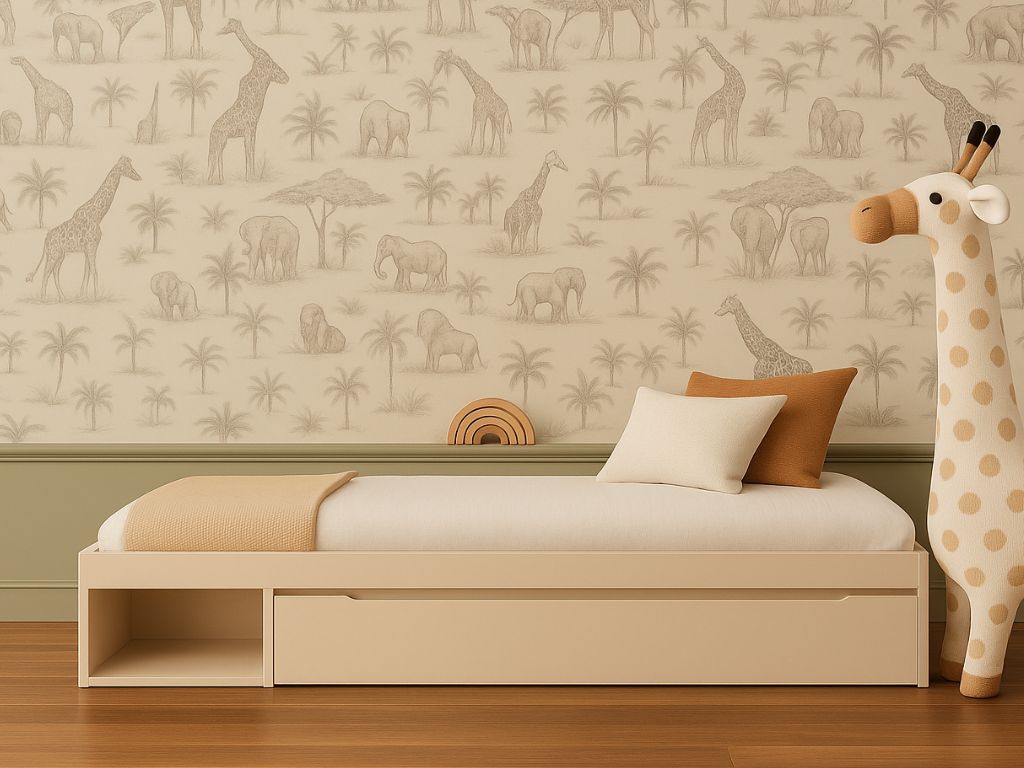 E-shop Drevená jednolôžková posteľ TWEENS so šuplíkom 90x200 cm Zvoľte farbu: Béžová