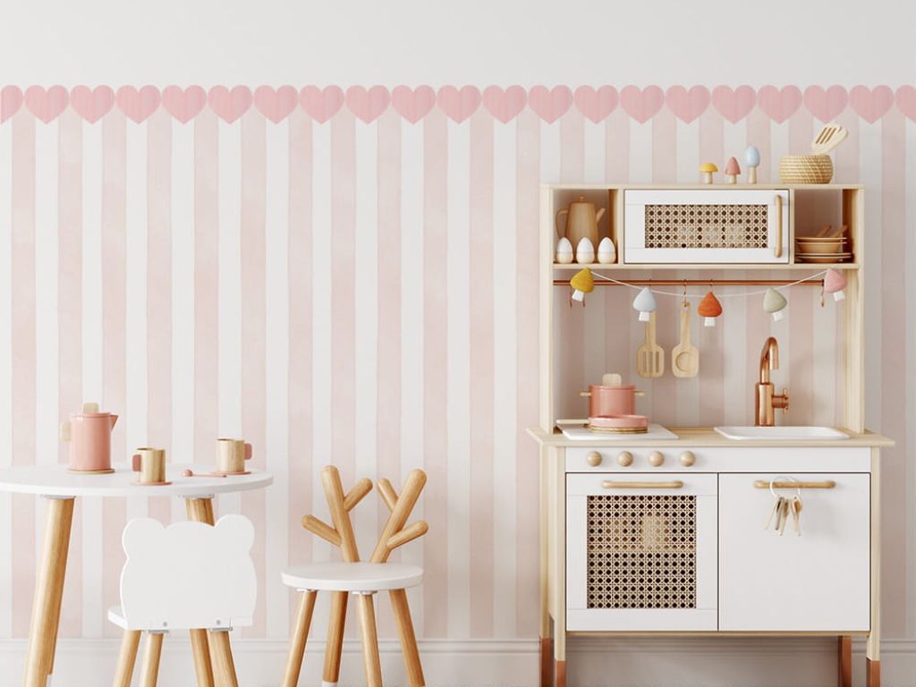 E-shop Samolepka NÁSTENNÝ PANEL do detskej izby SRDCE ružová Zvoľte rozmer: 98x100 cm