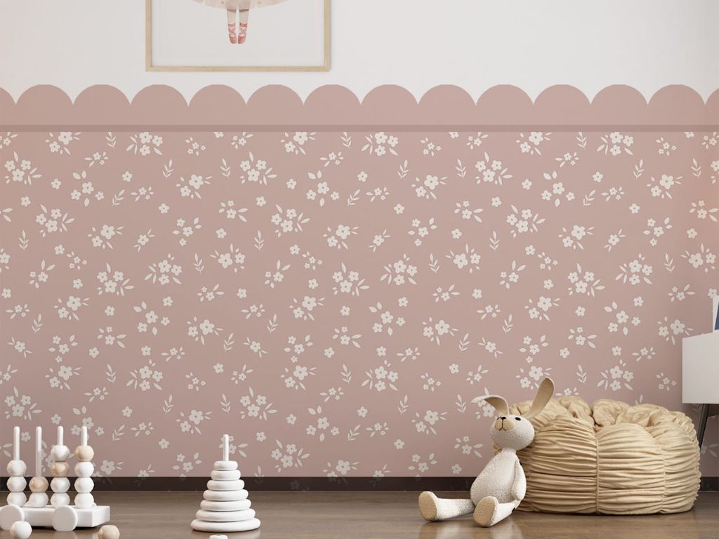 E-shop Samolepka NÁSTENNÝ PANEL do detskej izby KVETY ružová Zvoľte rozmer: 98x100 cm