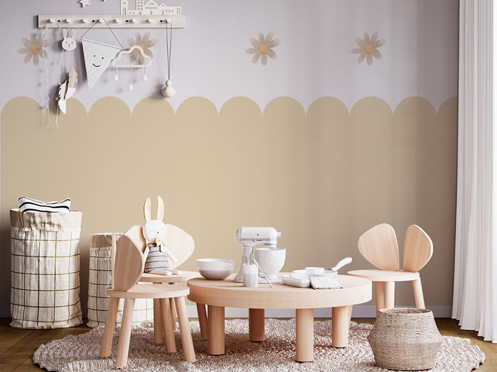 E-shop Samolepka NÁSTENNÝ PANEL do detskej izby OBLOK béžová Zvoľte rozmer: 98x100 cm