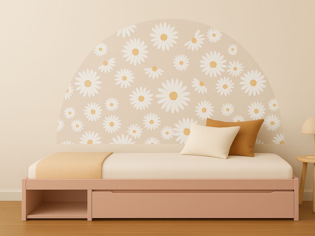 E-shop Samolepka na stenu POLKRUH do detskej izby SEDMOKRÁSKY béžová Zvoľte rozmer: 120x60 cm