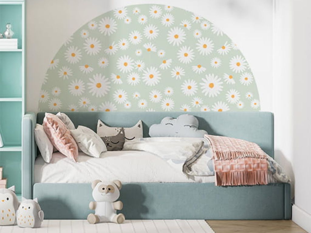 E-shop Samolepka na stenu POLKRUH do detskej izby SEDMOKRÁSKY zelená Zvoľte rozmer: 120x60 cm