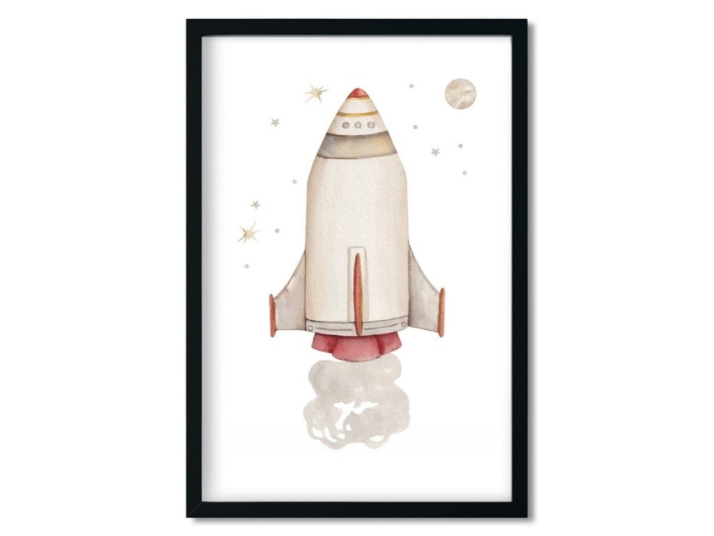 E-shop Plagát do detskej izby RAKETA Rozmer: 20 x 30 cm