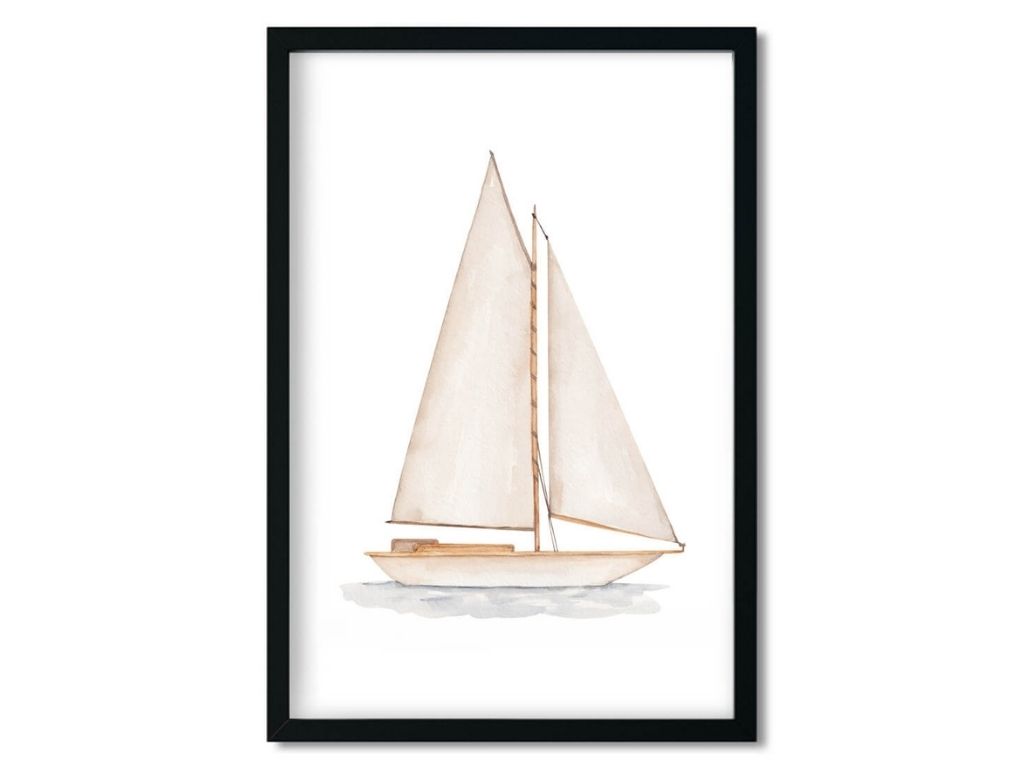 E-shop Plagát na stenu do detskej izby JACHTA Rozmer: 20 x 30 cm
