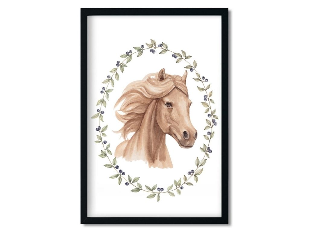 E-shop Plagát do detskej izby KÔŇ Rozmer: 20 x 30 cm