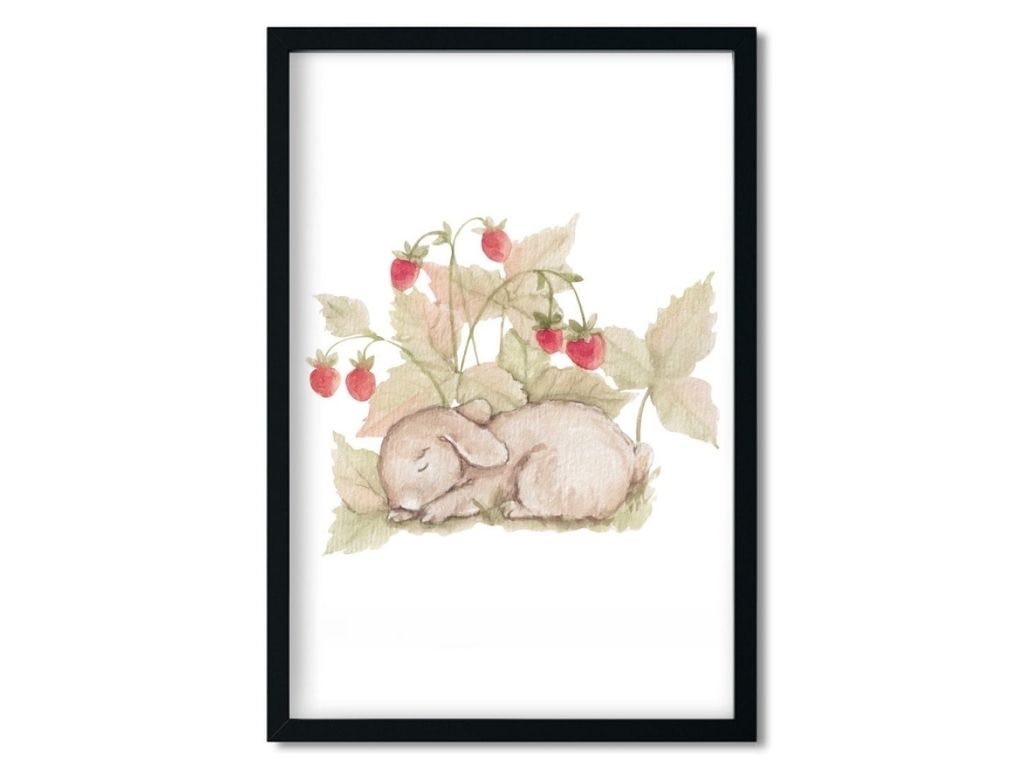 E-shop Detský plagát na stenu SPIACI ZAJAC Rozmer: 20 x 30 cm