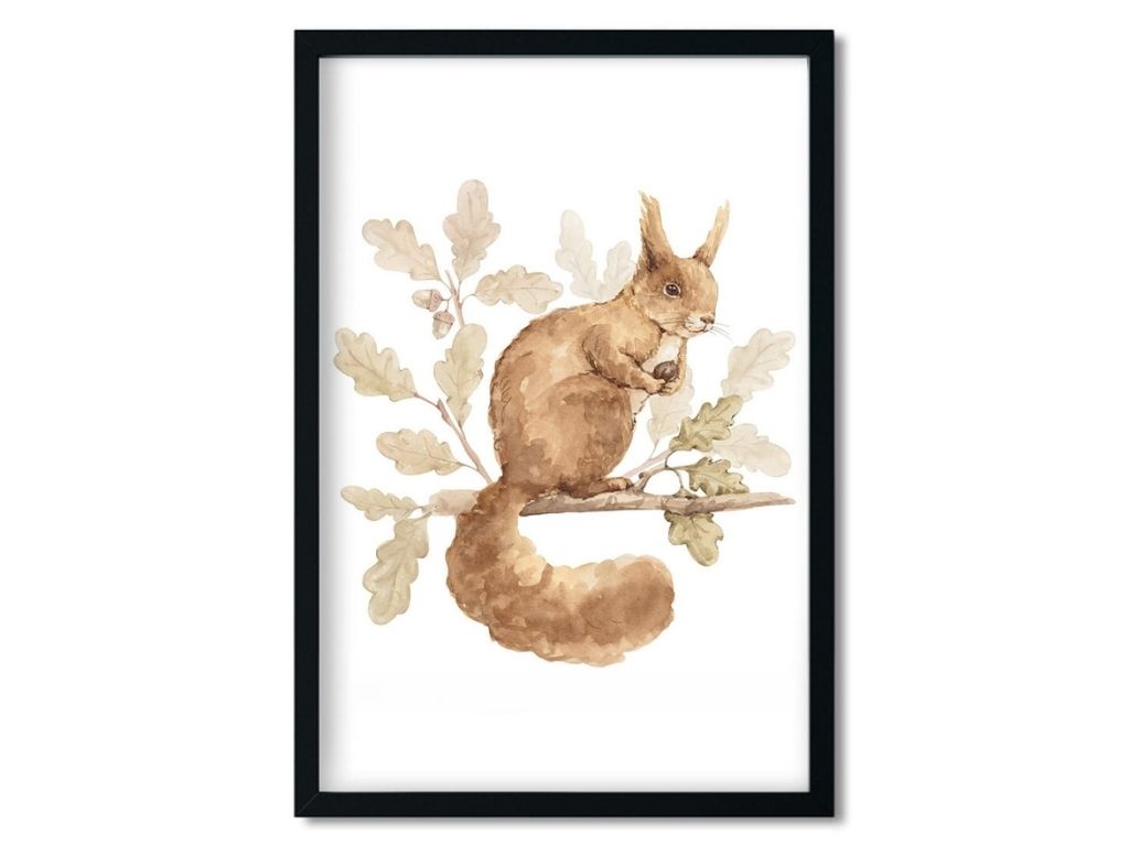 E-shop Plagát na stenu VEVERKA do detskej izby Rozmer: 20 x 30 cm