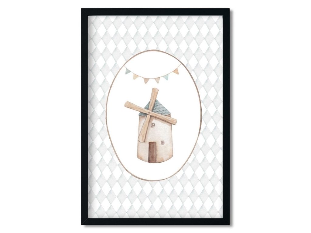 E-shop Plagát na stenu do detskej izby MLÝN Rozmer: 20 x 30 cm