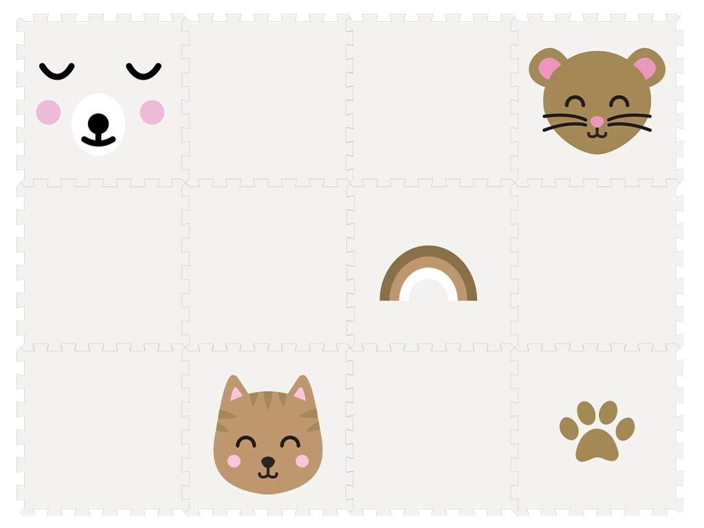 Dvanásťdielna puzzle podlaha do detskej izby BÉŽOVÁ