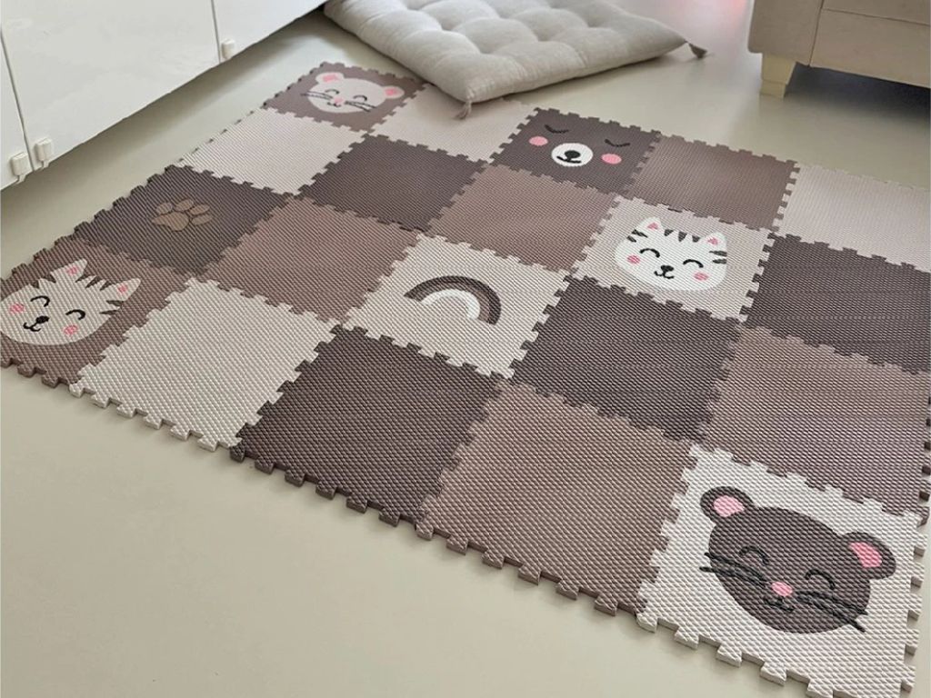 Hracie penové puzzle do detskej izby 20 dielov MAČKA S MYŠOU