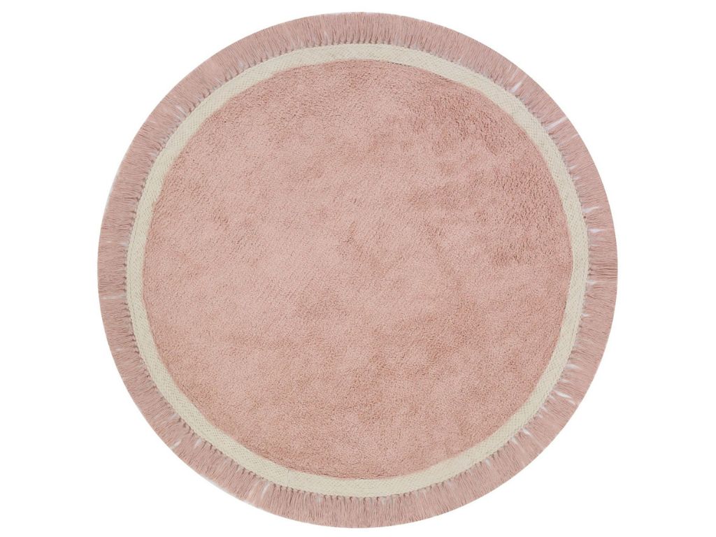 Okrúhly koberec ROSA so strapcami ružový