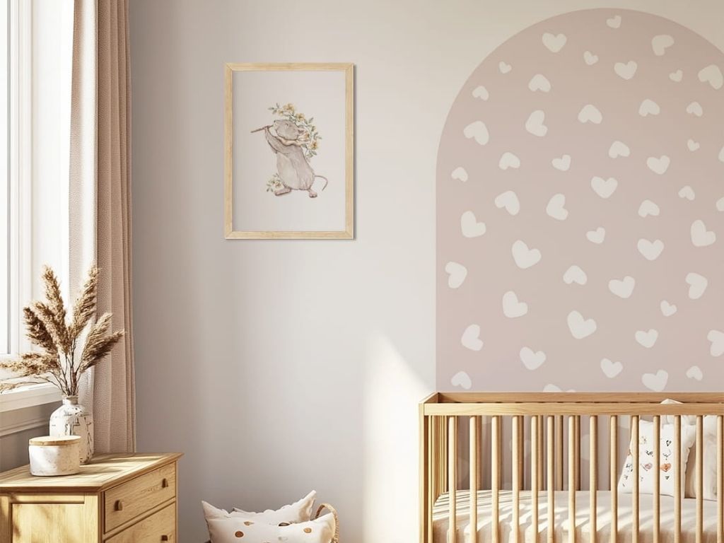 E-shop Nástenná samolepka OBLÚK do detskej izby SRDCE ružová Zvoľte rozmer: 50 x 80 cm