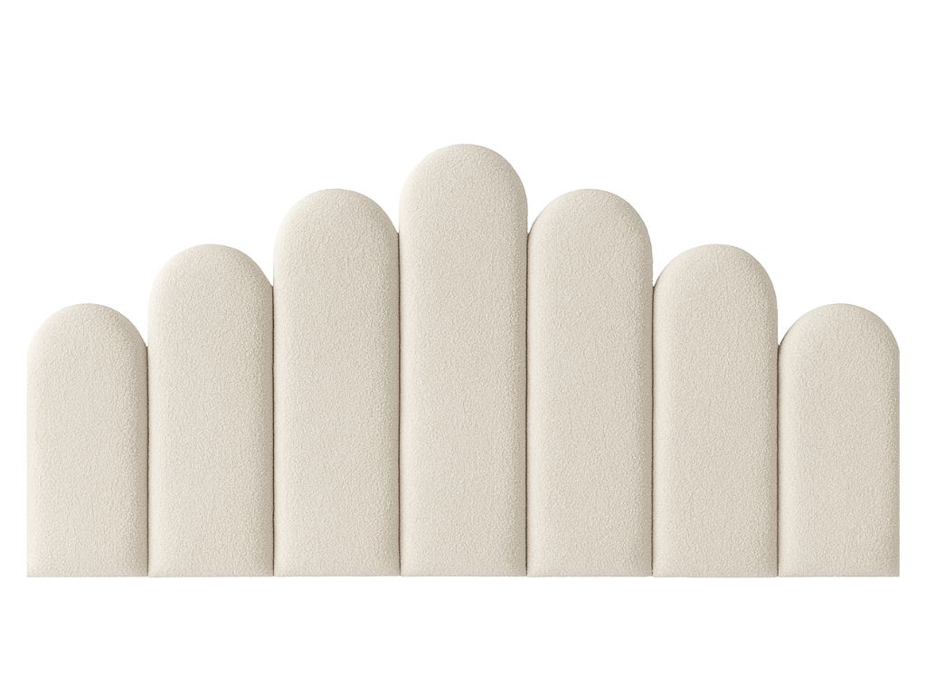 Nástenný čalúnený panel BOUCLÉ ​​v tvare oblúka Zvoľte farbu: Hnedá, Zvoľte rozmer: 20x70 cm, Uchytenie na stenu: So samolepiacim suchým zipsom