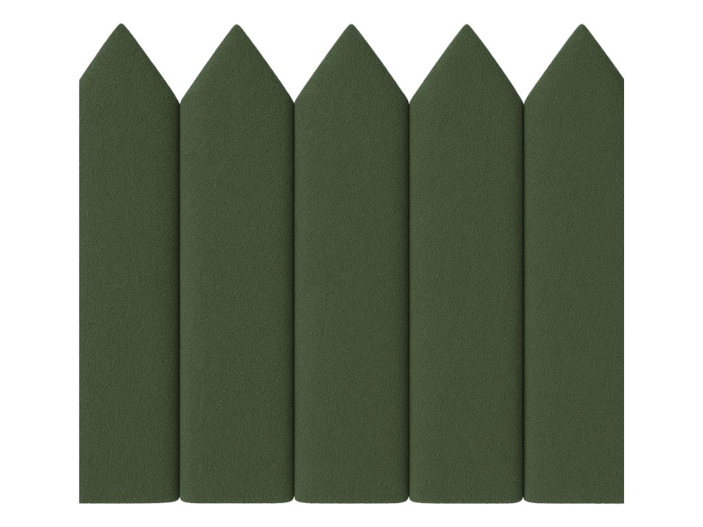 Čalúnený panel na stenu BÚCLÉ v tvare plotku Zvoľte farbu: Hnedá, Zvoľte rozmer: 20x100 cm, Uchytenie na stenu: So samolepiacim suchým zipsom