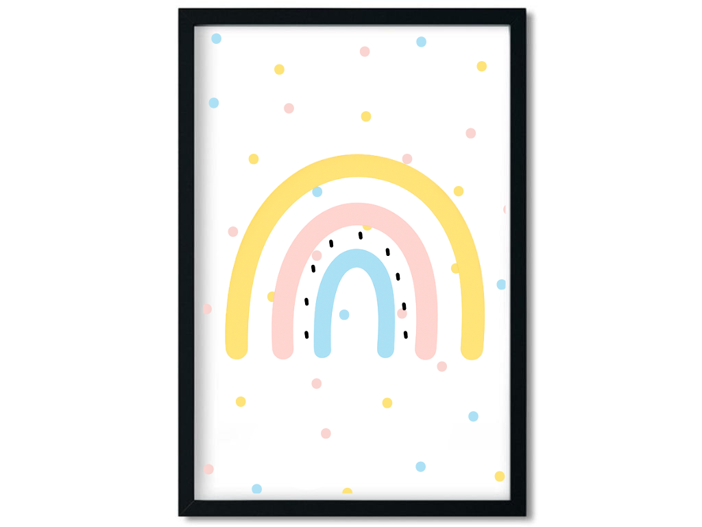 E-shop Benlemi Plagát na stenu DUHA do detskej izby PUNTÍKY Zvoľte rozmer: 30x42 cm (A3)