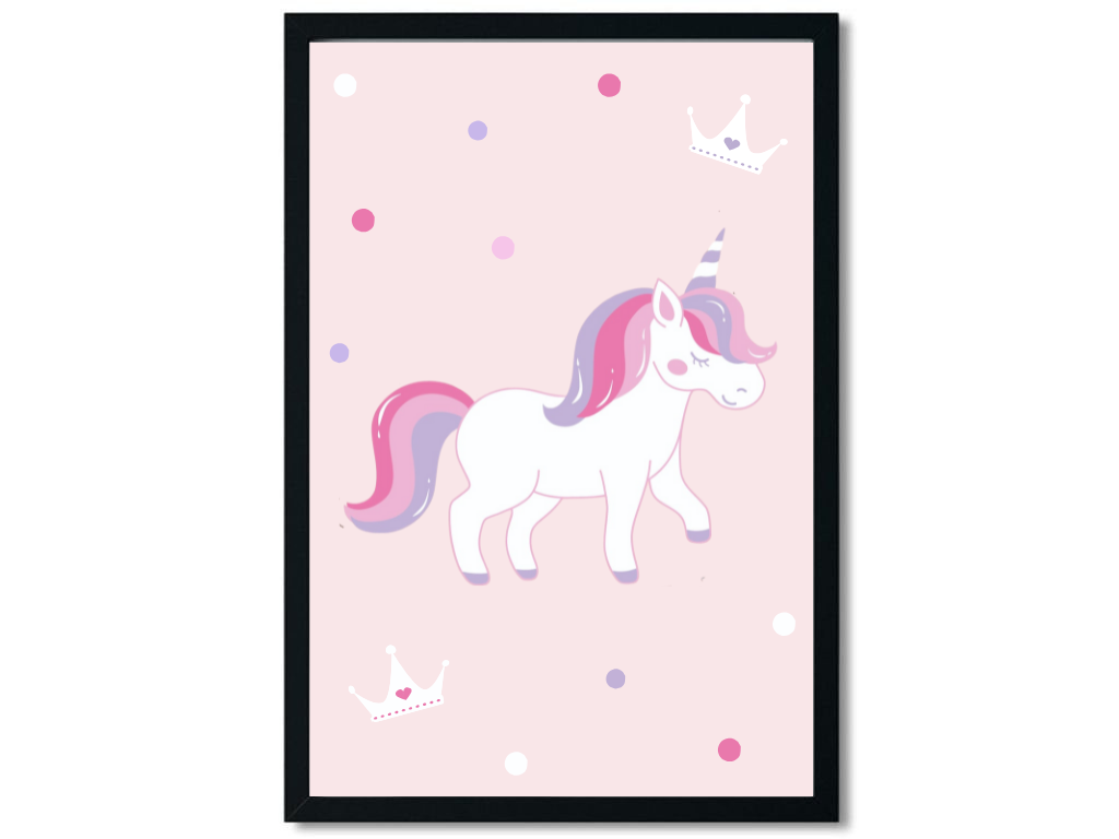 E-shop Benlemi Plagát JEDNOROŽEC do detskej izby RUŽOVÝ Zvoľte rozmer: 30x42 cm (A3)