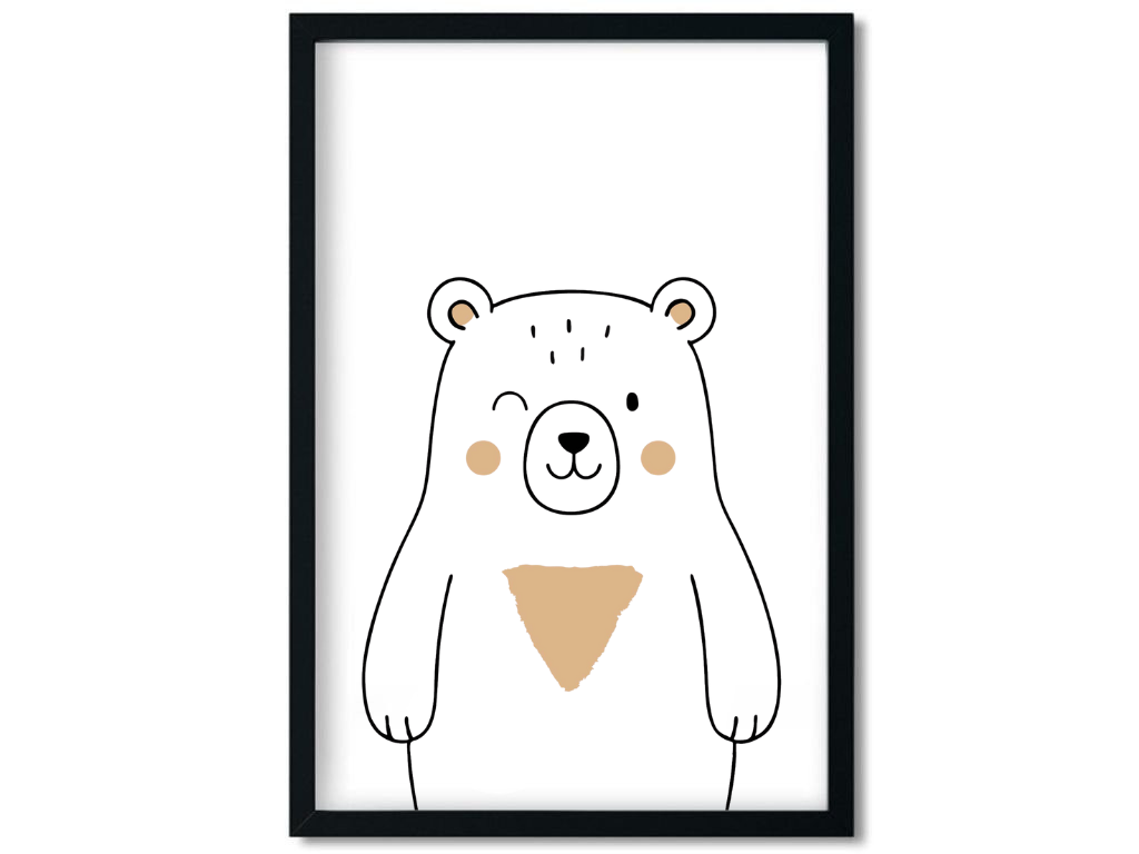 E-shop Benlemi Detský plagát na stenu MEDVEĎ Zvoľte rozmer: 30x42 cm (A3)