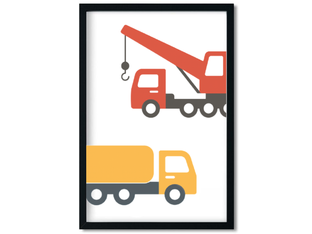 E-shop Benlemi Plagát na stenu STAVEBNÁ AUTA do detskej izby Zvoľte rozmer: 30x42 cm (A3)